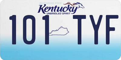 KY license plate 101TYF