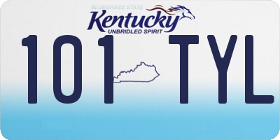 KY license plate 101TYL