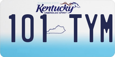 KY license plate 101TYM