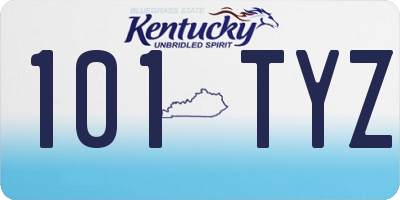 KY license plate 101TYZ