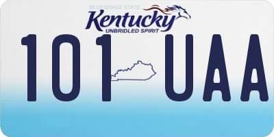 KY license plate 101UAA