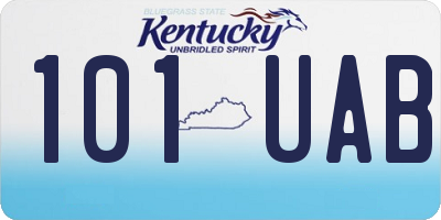 KY license plate 101UAB