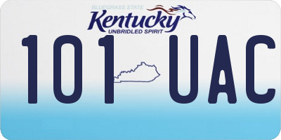 KY license plate 101UAC