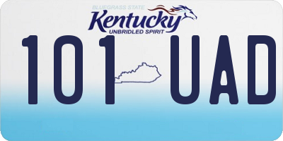 KY license plate 101UAD