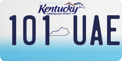 KY license plate 101UAE