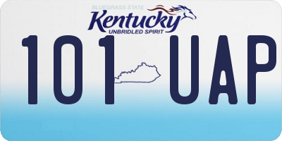 KY license plate 101UAP
