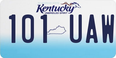 KY license plate 101UAW