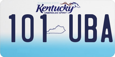 KY license plate 101UBA