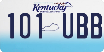 KY license plate 101UBB