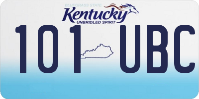 KY license plate 101UBC