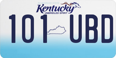 KY license plate 101UBD