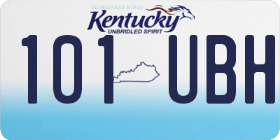 KY license plate 101UBH