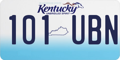 KY license plate 101UBN