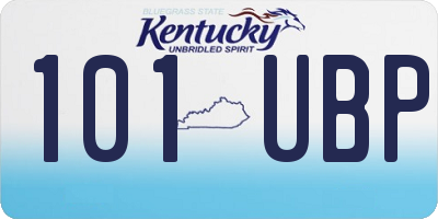 KY license plate 101UBP