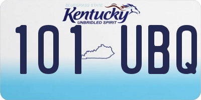 KY license plate 101UBQ