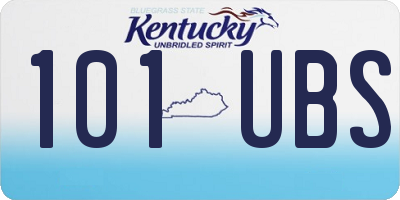 KY license plate 101UBS