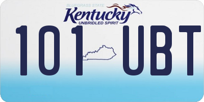 KY license plate 101UBT