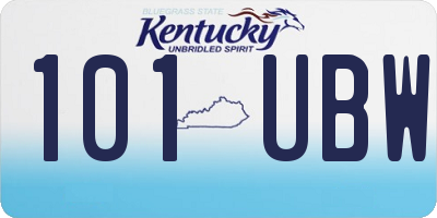KY license plate 101UBW