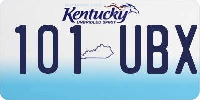 KY license plate 101UBX
