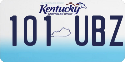 KY license plate 101UBZ