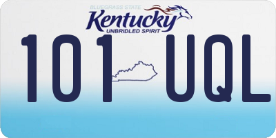 KY license plate 101UQL
