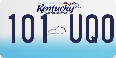 KY license plate 101UQO