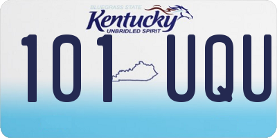 KY license plate 101UQU