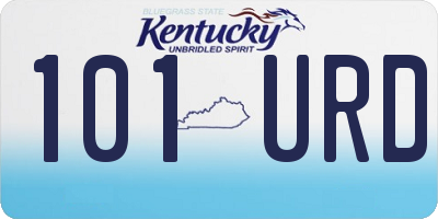 KY license plate 101URD