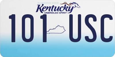 KY license plate 101USC