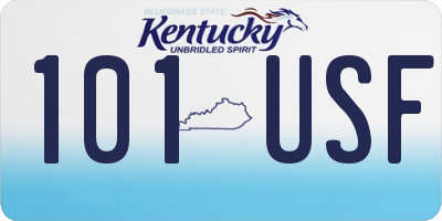 KY license plate 101USF