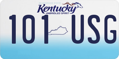 KY license plate 101USG