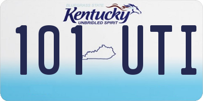 KY license plate 101UTI