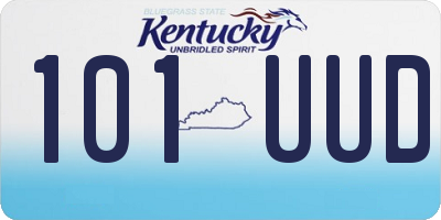 KY license plate 101UUD