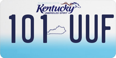 KY license plate 101UUF