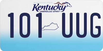 KY license plate 101UUG