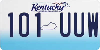 KY license plate 101UUW