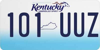 KY license plate 101UUZ