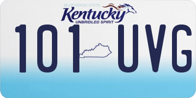 KY license plate 101UVG