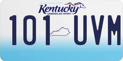 KY license plate 101UVM