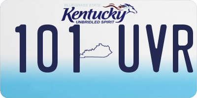 KY license plate 101UVR