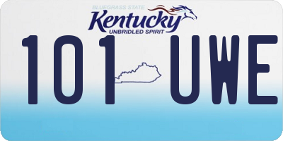 KY license plate 101UWE