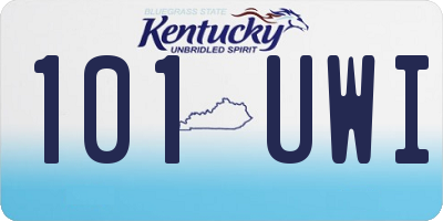KY license plate 101UWI