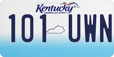 KY license plate 101UWN
