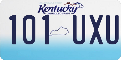 KY license plate 101UXU