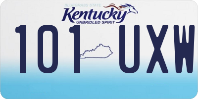 KY license plate 101UXW