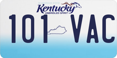 KY license plate 101VAC