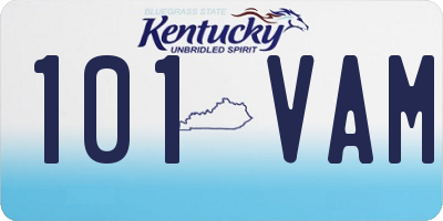 KY license plate 101VAM