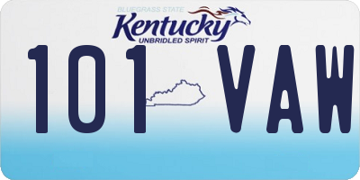 KY license plate 101VAW