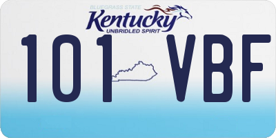 KY license plate 101VBF