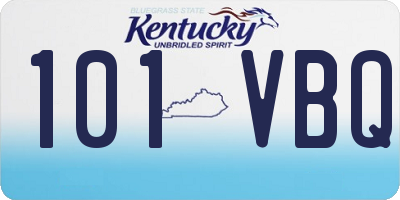 KY license plate 101VBQ